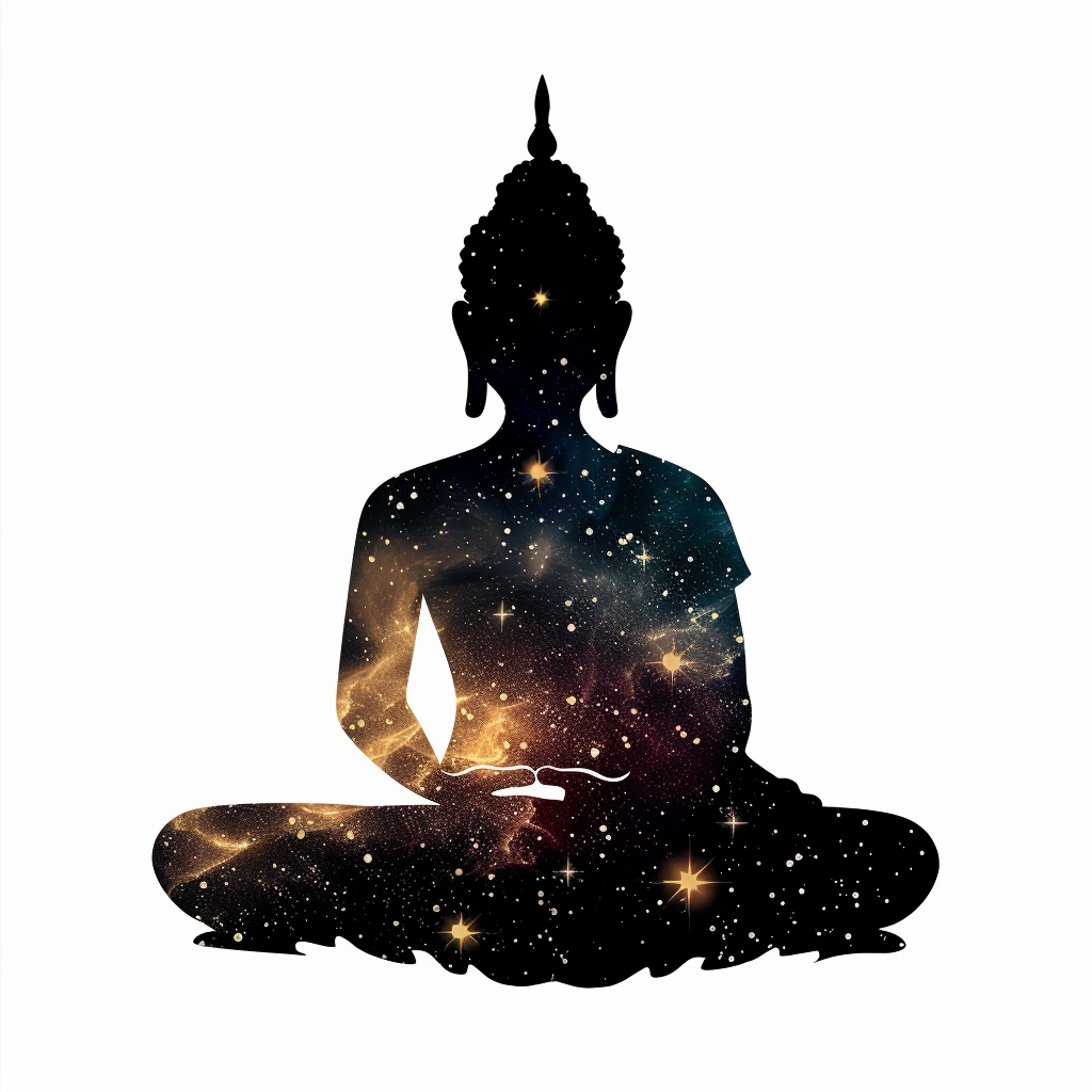 Buddha galaxy majestic Expressive surreal Vinyl Decal Sticker for Car, Laptop, Tumbler and more # F017148