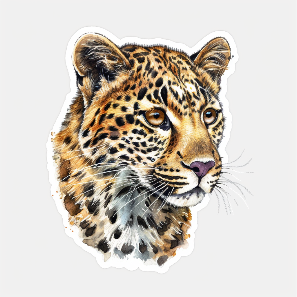Leopard majestic Expressive surreal Vinyl Decal Sticker for Car, Laptop, Tumbler and more # F022564