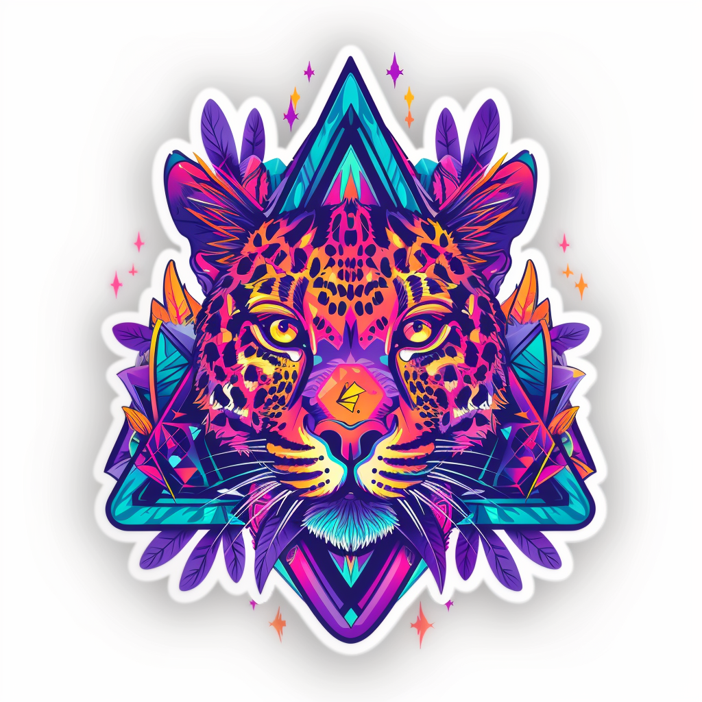 Leopard majestic Expressive surreal Vinyl Decal Sticker for Car, Laptop, Tumbler and more # F022603