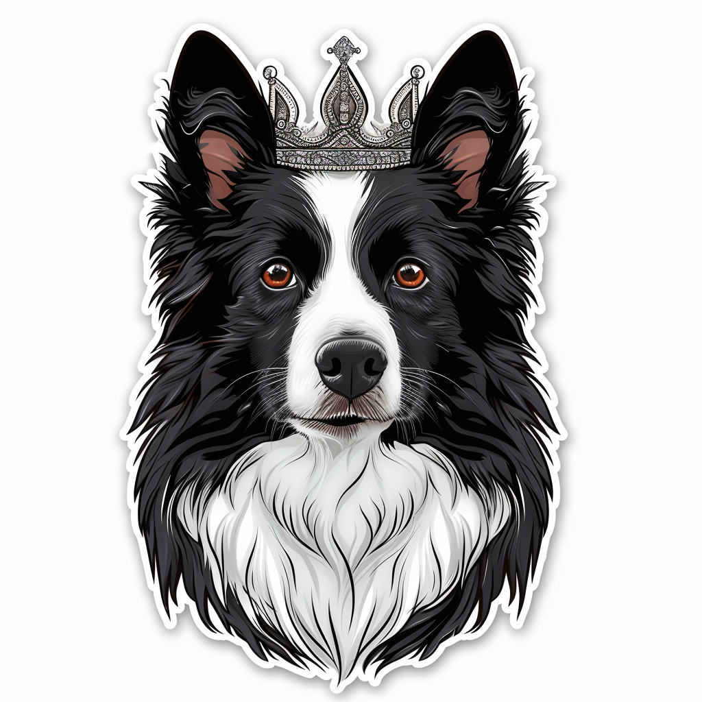 Border Collie Dog majestic Expressive surreal Vinyl Decal Sticker for Car, Laptop, Tumbler and more # F021753-4" x 4"