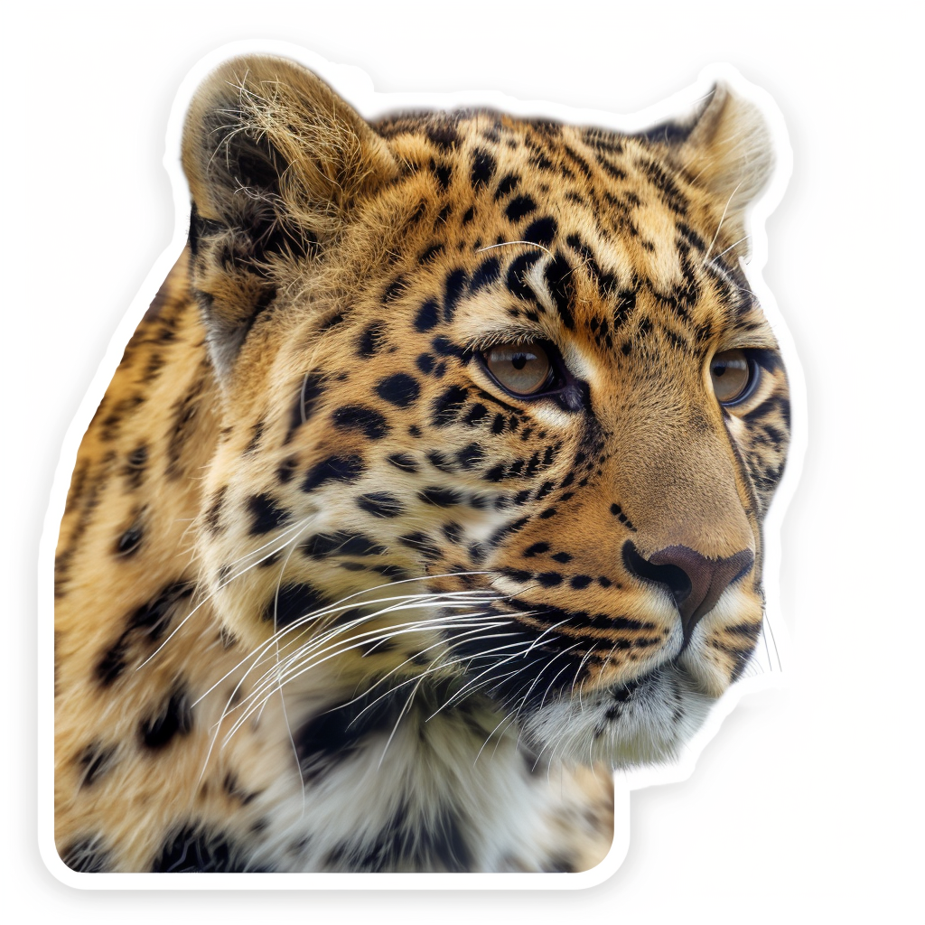Leopard majestic Expressive surreal Vinyl Decal Sticker for Car, Laptop, Tumbler and more # F022594