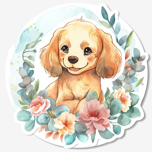 Adorable Cocker Spaniel Dog Expressive surreal Vinyl Decal Sticker for Car, Laptop, Tumbler and more # F019966-4" x 4"
