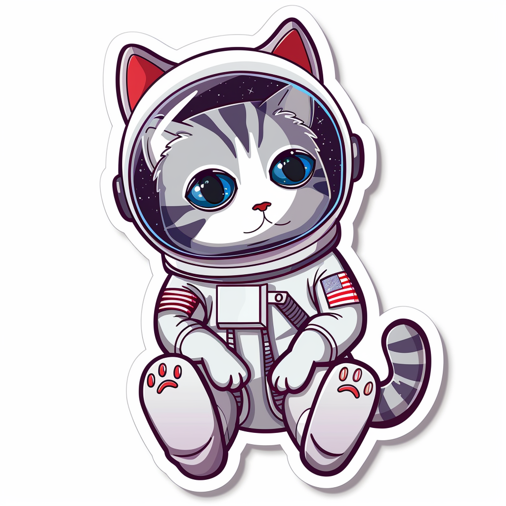 Cute and Adorable American Shorthair Expressive surreal Vinyl Decal Sticker for Car, Laptop, Tumbler and more # F018764