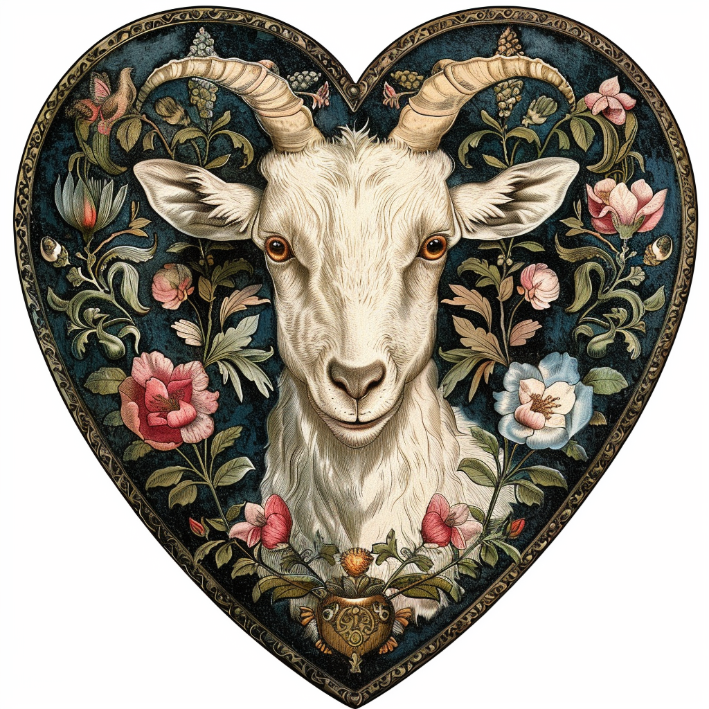 Goat majestic Expressive surreal Vinyl Decal Sticker for Car, Laptop, Tumbler and more # F020688-4" x 4"