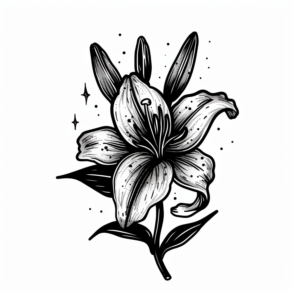 Lily flower majestic Expressive surreal Vinyl Decal Sticker for Car, Laptop, Tumbler and more # F023240