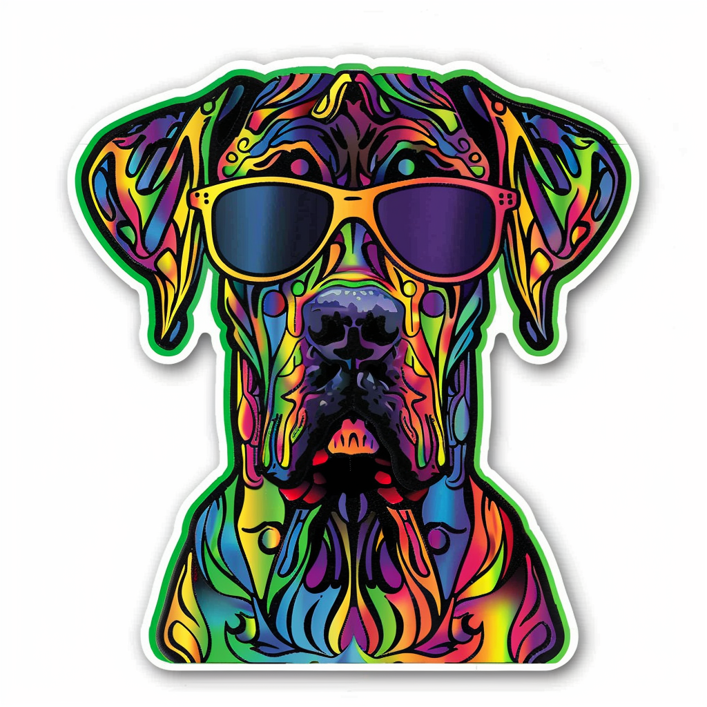 Great Dane Dog Expressive surreal Vinyl Decal Sticker for Car, Laptop, Tumbler and more # F022652