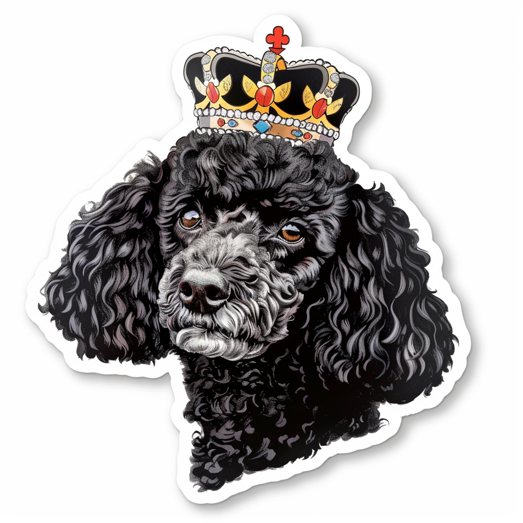 Poodle Dog crowned Vinyl Decal Sticker for Car, Laptop, Tumbler and more # F012591