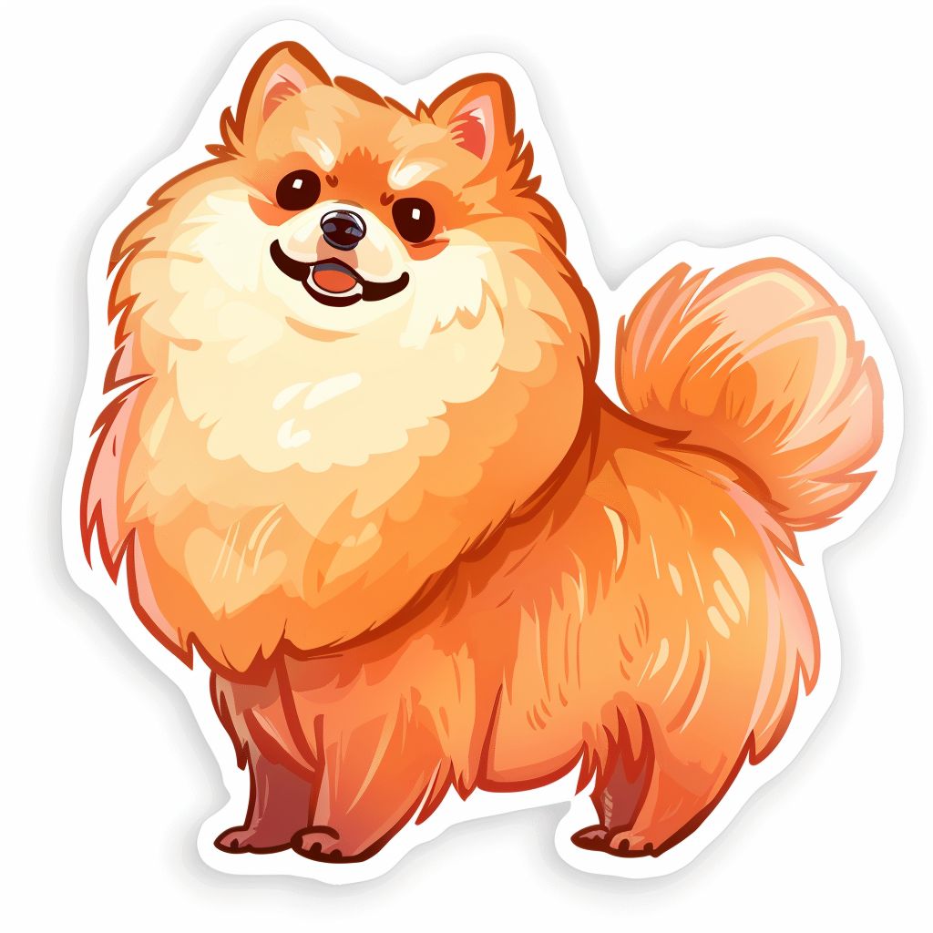 Sticker of a Pomeranian Dog majestic Expressive surreal Vinyl Decal Sticker for Car, Laptop, Tumbler and more # F013979