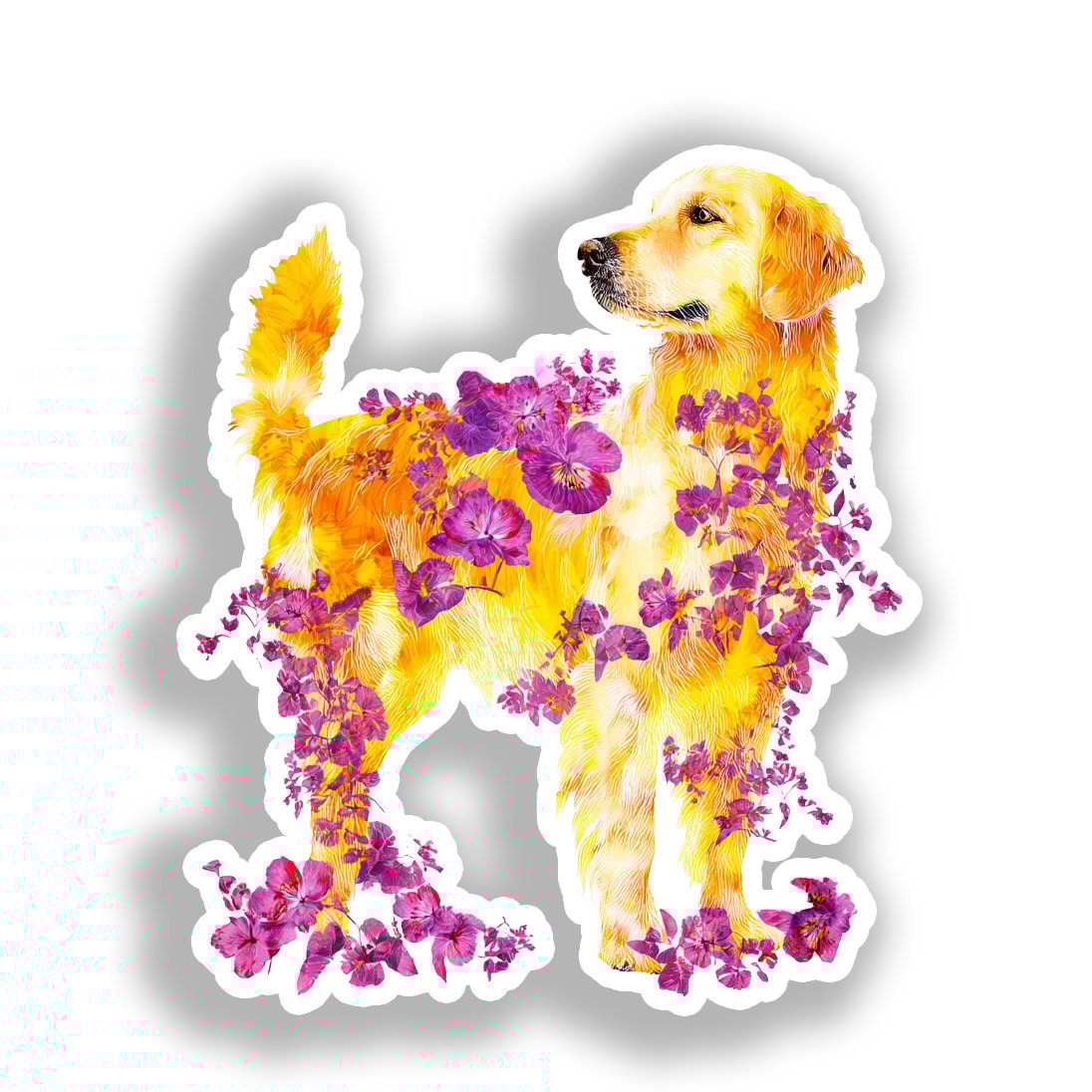 Golden Retriever Dog Vinyl Decal Sticker for Car, Laptop, Tumbler and more # A019544-4" x 4"