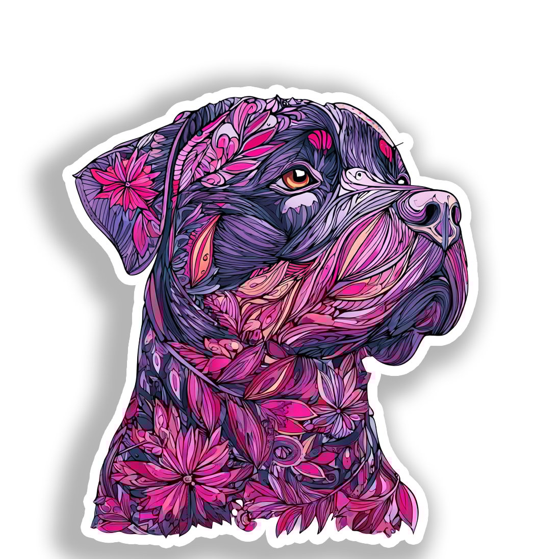 Rottweiler Dog Vinyl Decal Sticker for Car, Laptop, Tumbler and more # A018286-4" x 4"