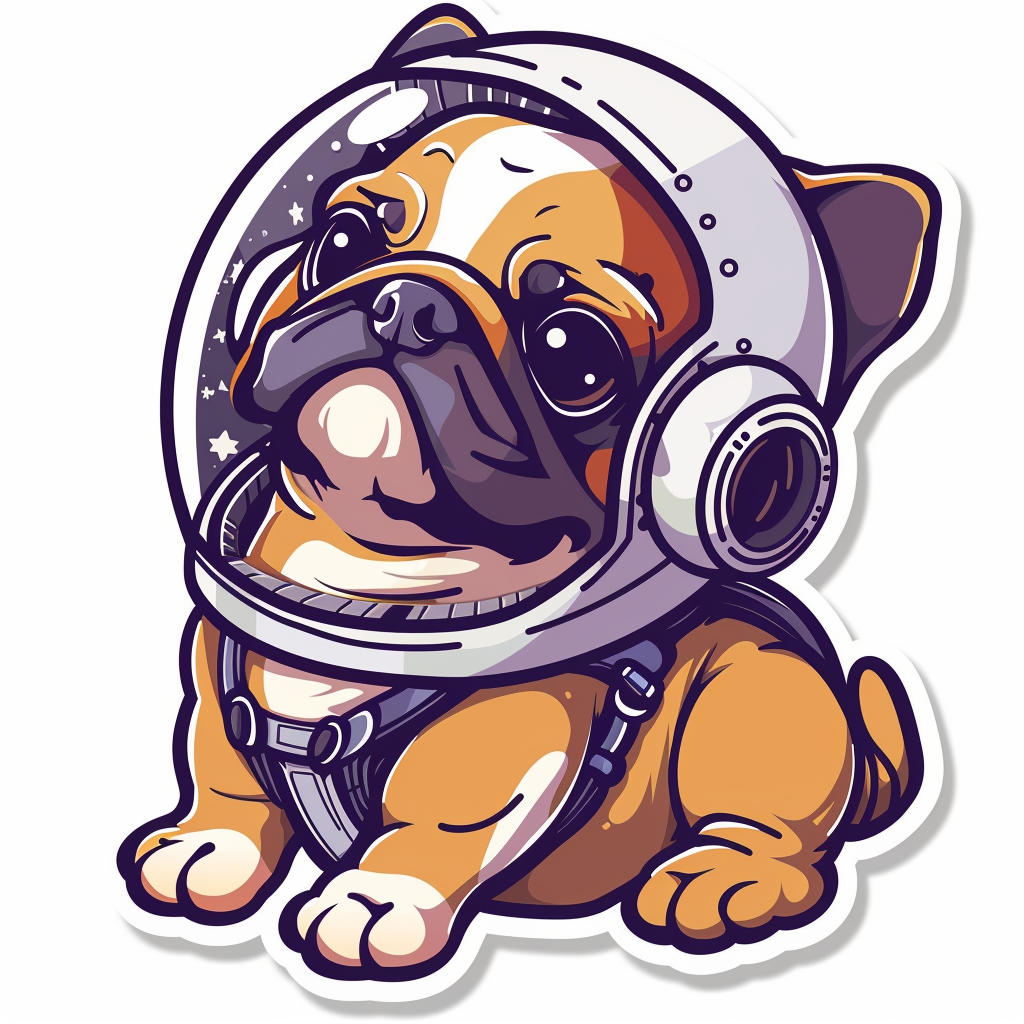 Bulldog Dog majestic Expressive surreal Vinyl Decal Sticker for Car, Laptop, Tumbler and more # F017713