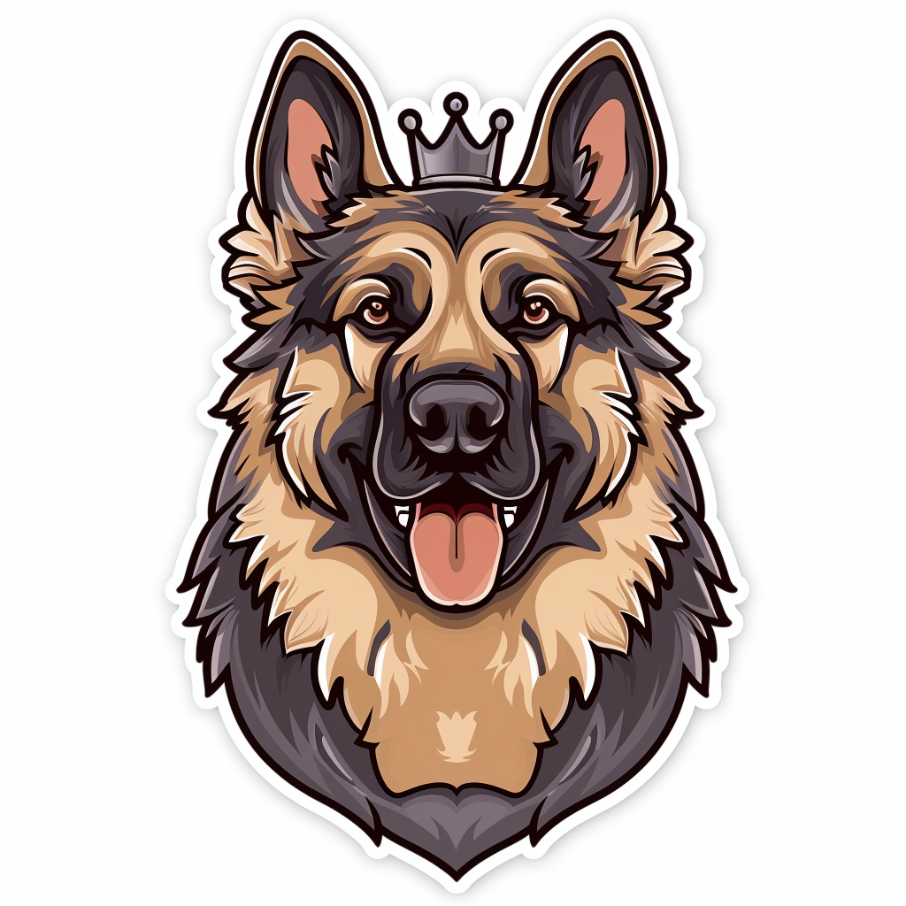 German Shepherd Dog crowned Vinyl Decal Sticker for Car, Laptop, Tumbler and more # F011494
