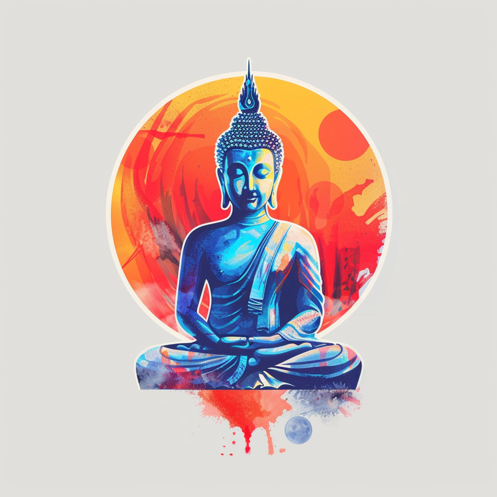 Sticker of a Buddha majestic Expressive surreal Vinyl Decal Sticker for Car, Laptop, Tumbler and more # F016916