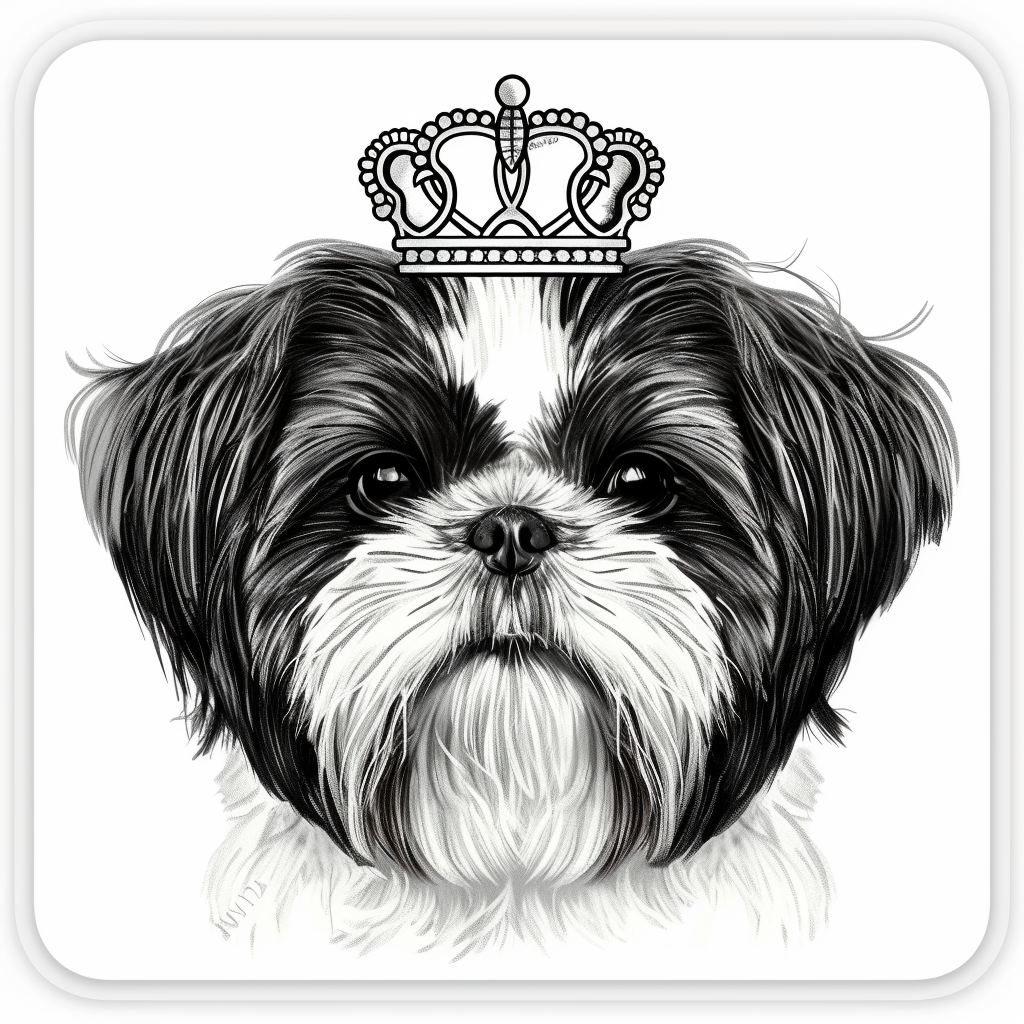 Adorable Shih Tzu Dog Expressive surreal Vinyl Decal Sticker for Car, Laptop, Tumbler and more # F018420