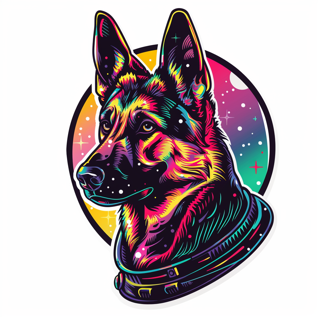 German Shepherd Dog astronaut Vinyl Decal Sticker for Car, Laptop, Tumbler and more # F011723