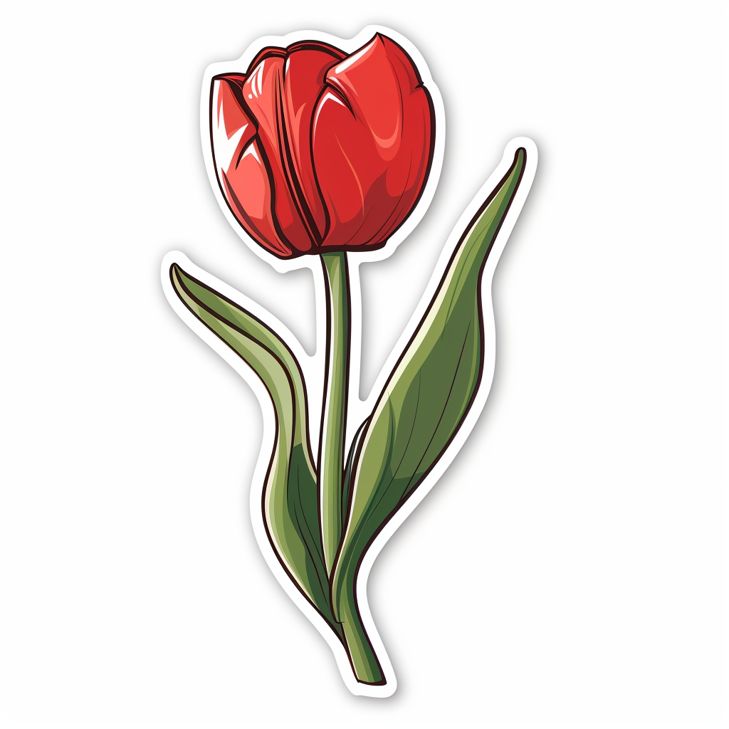 Sticker of a Tulip flower Vinyl Decal Sticker for Car, Laptop, Tumbler and more # F023480