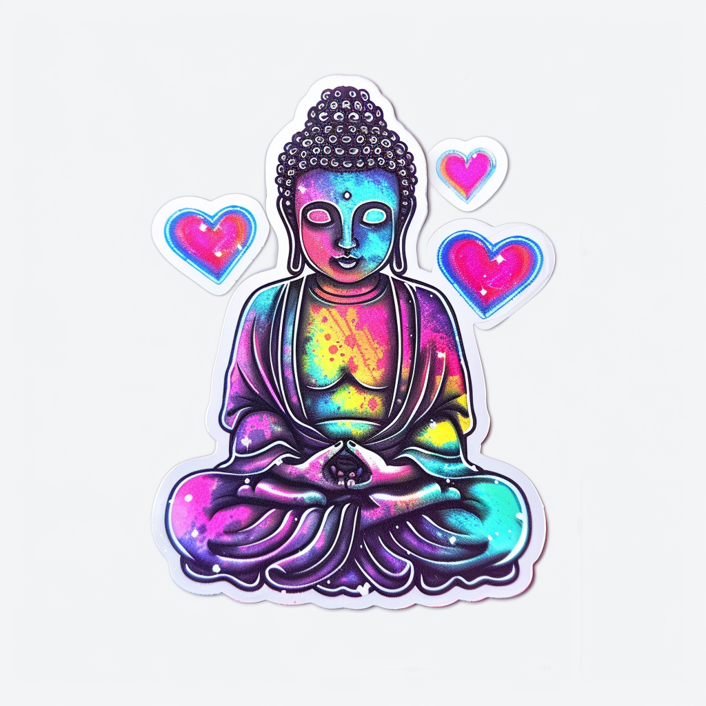 Sticker of a Buddha majestic Expressive surreal Vinyl Decal Sticker for Car, Laptop, Tumbler and more # F017235