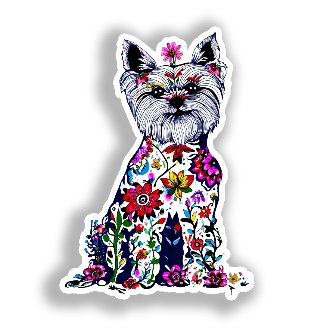 Yorkshire Terrier Dog Vinyl Decal Sticker for Car, Laptop, Tumbler and more # A017213-4" x 4"