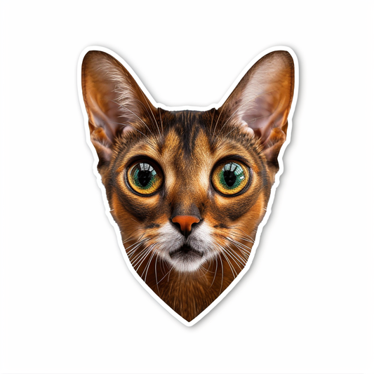 Abyssinian Cat astronaut majestic Expressive surreal Vinyl Decal Sticker for Car, Laptop, Tumbler and more # F021673-4" x 4"