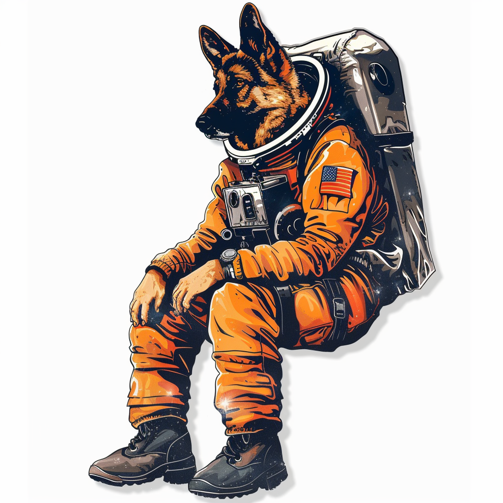 German Shepherd Dog astronaut Vinyl Decal Sticker for Car, Laptop, Tumbler and more # F011713