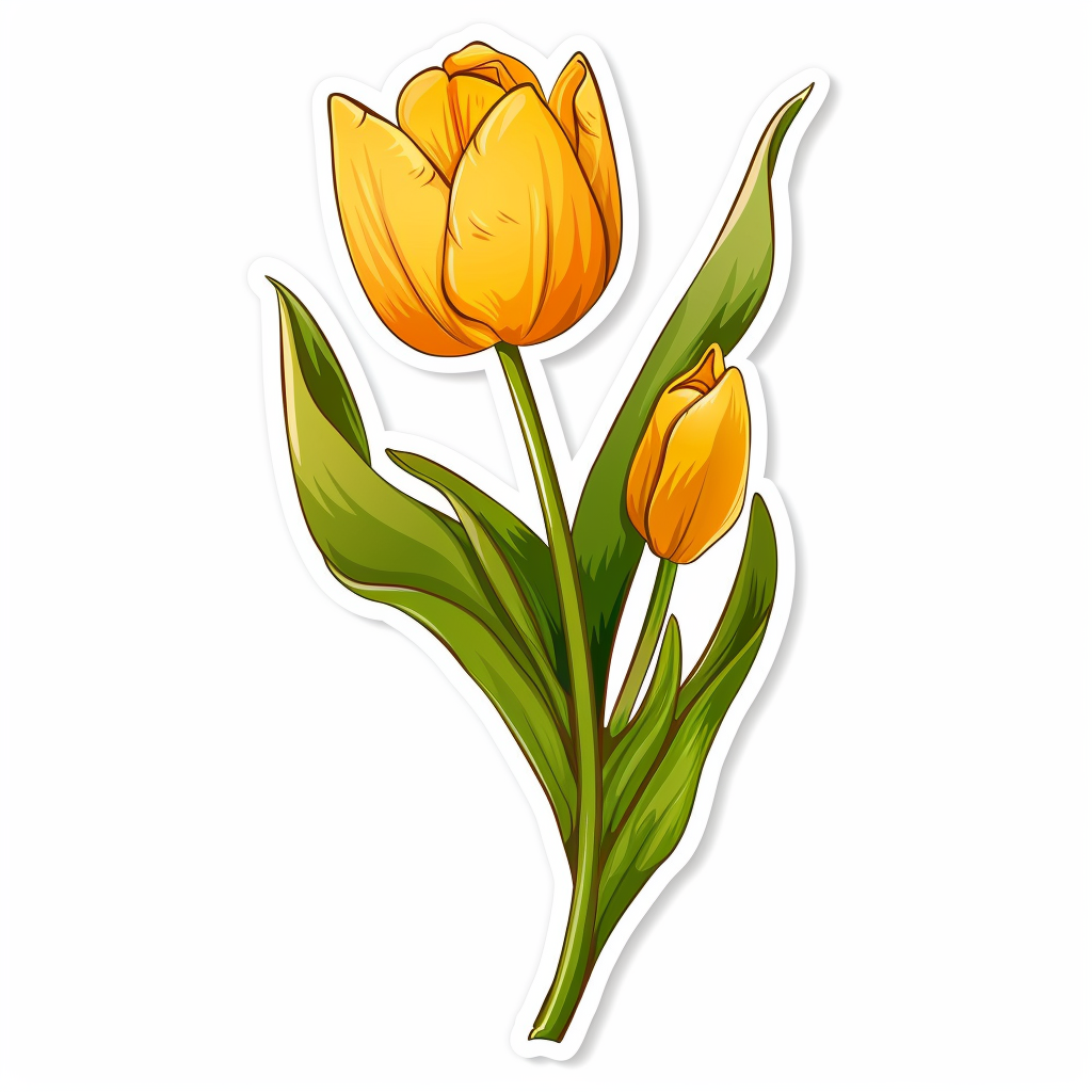Sticker of a Tulip flower Vinyl Decal Sticker for Car, Laptop, Tumbler and more # F023405