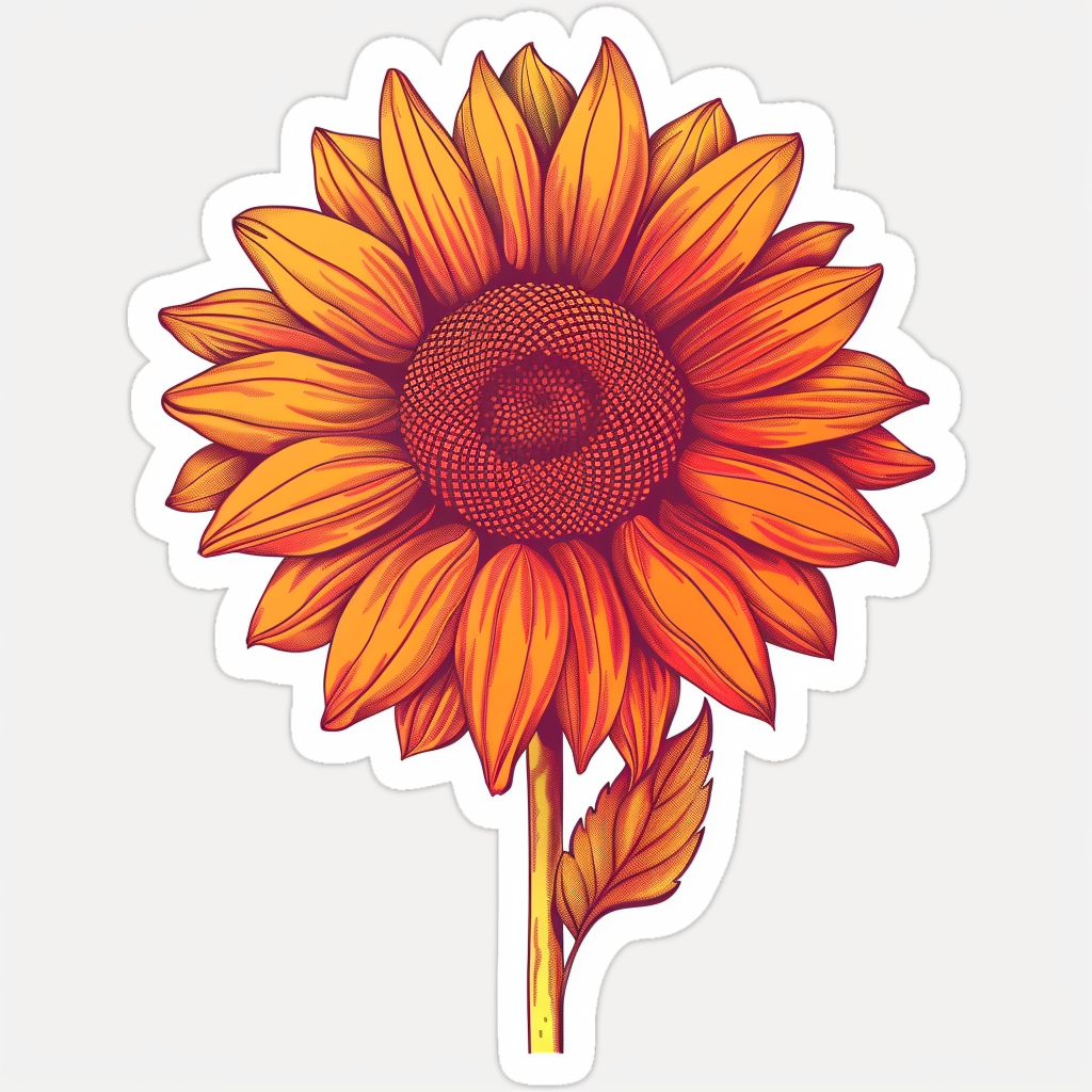 Sunflower  Vinyl Decal Sticker for Car, Laptop, Tumbler and more # F023371