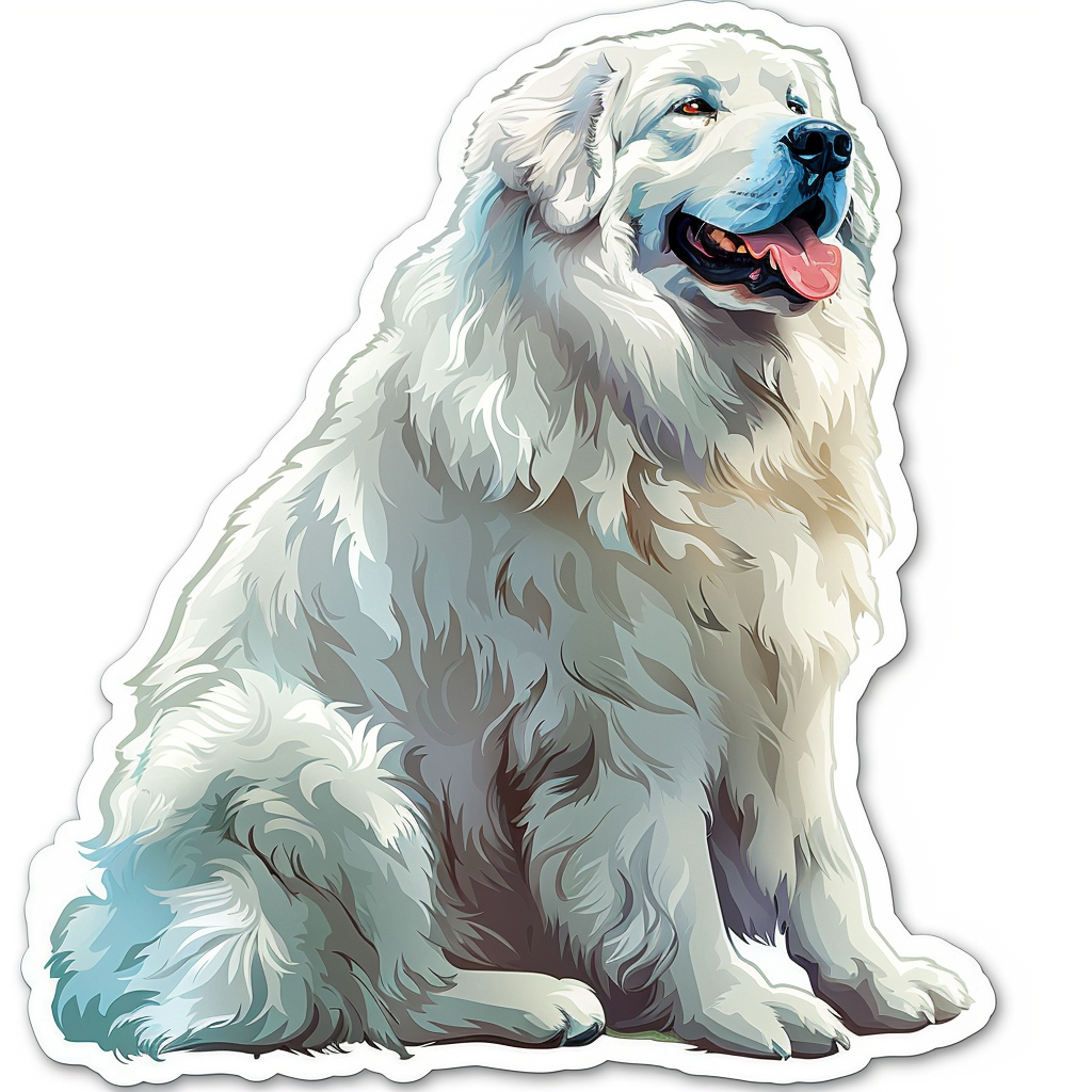 Sticker of Great Pyrenees dog  Vinyl Decal Sticker for Car, Laptop, Tumbler and more # F023606