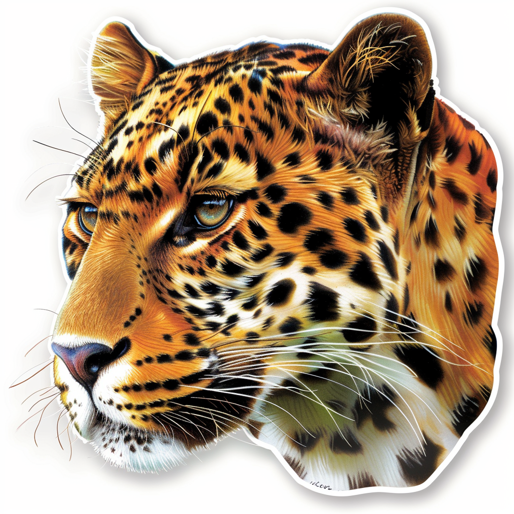 Leopard majestic Expressive surreal Vinyl Decal Sticker for Car, Laptop, Tumbler and more # F022582