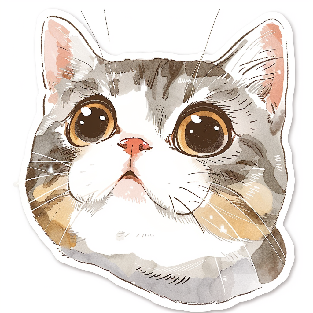 American Shorthair Cat majestic Expressive surreal Vinyl Decal Sticker for Car, Laptop, Tumbler and more # F018665