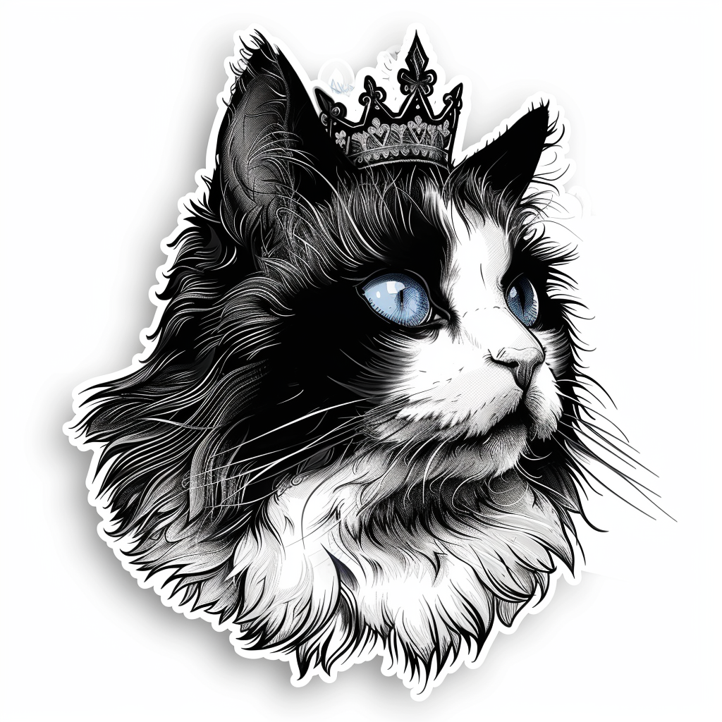 Ragdoll Cat crowned Vinyl Decal Sticker for Car, Laptop, Tumbler and more # F010186