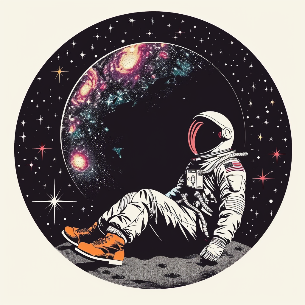 Sticker of a Astronaut majestic Expressive surreal Vinyl Decal Sticker for Car, Laptop, Tumbler and more # F016885