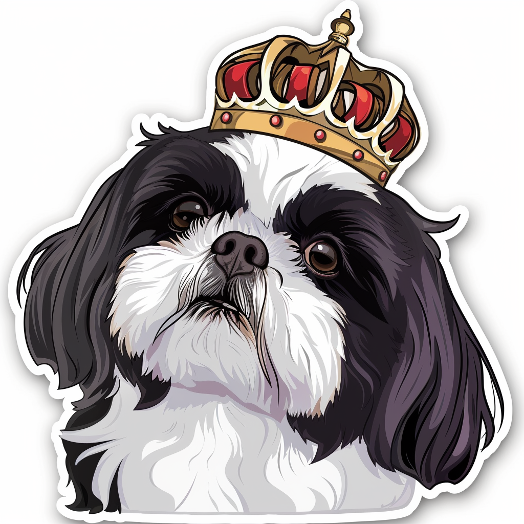 Adorable Shih Tzu Dog Expressive surreal Vinyl Decal Sticker for Car, Laptop, Tumbler and more # F018400