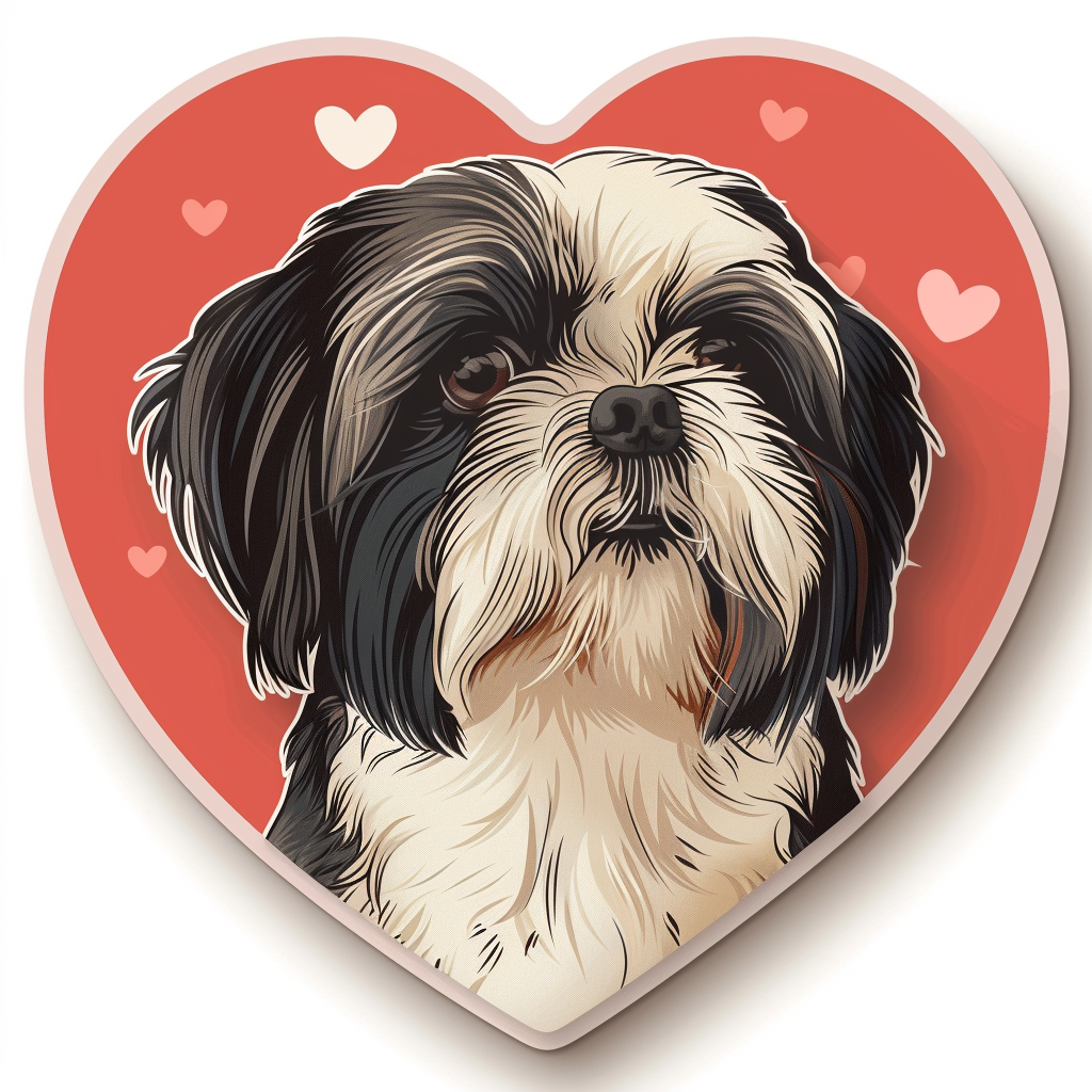 Adorable Shih Tzu Dog Expressive surreal Vinyl Decal Sticker for Car, Laptop, Tumbler and more # F018305