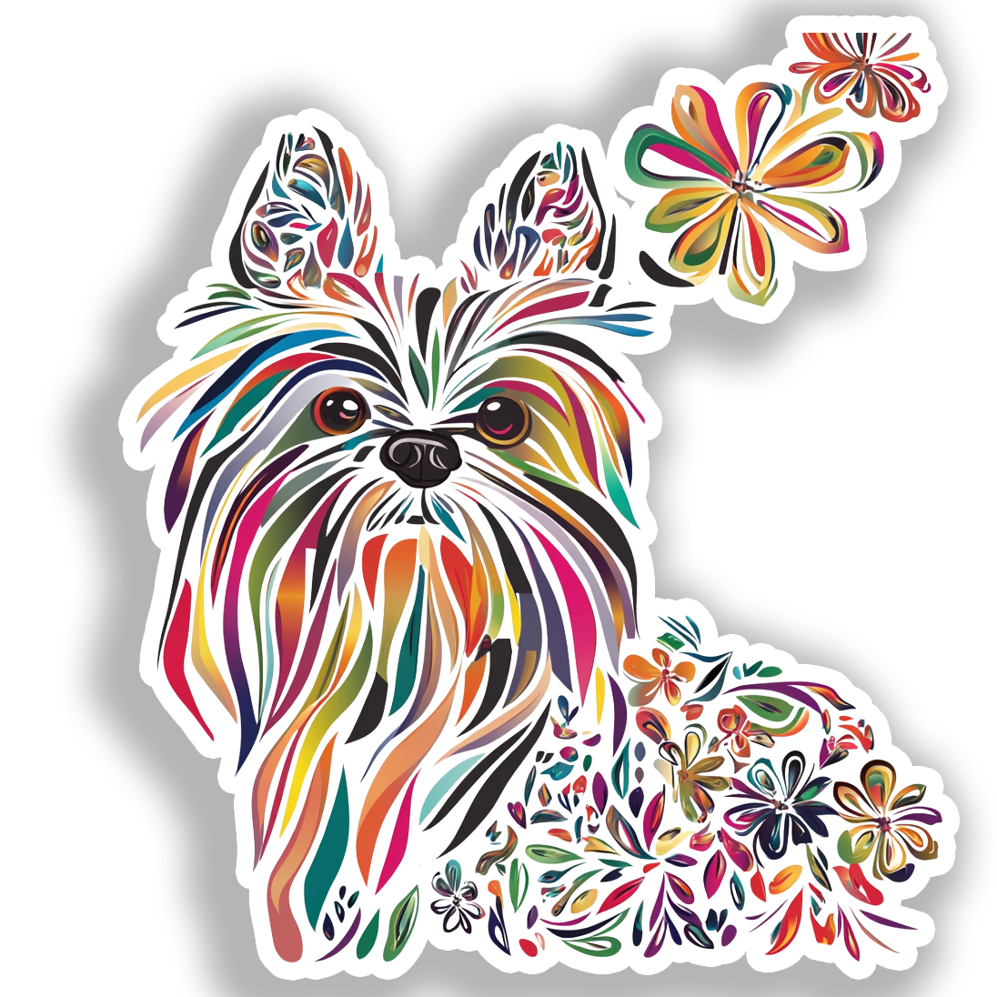 Yorkshire Terrier Dog Vinyl Decal Sticker for Car, Laptop, Tumbler and more # A017077-4" x 4"