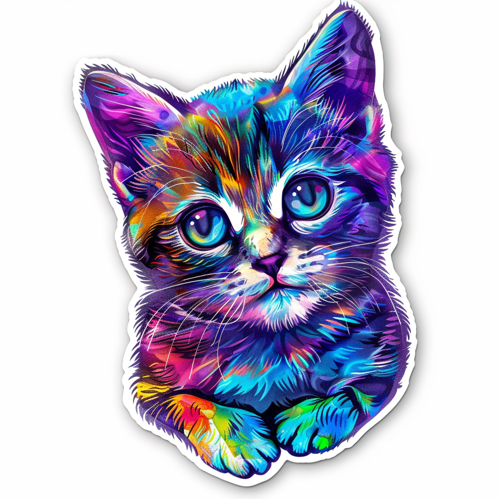 American Shorthair Cat majestic Expressive surreal Vinyl Decal Sticker for Car, Laptop, Tumbler and more # F018824