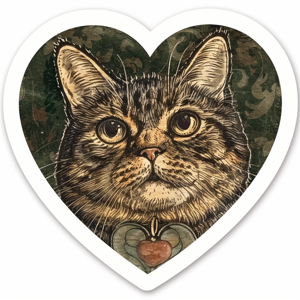 American Shorthair Cat majestic Expressive surreal Vinyl Decal Sticker for Car, Laptop, Tumbler and more # F018849