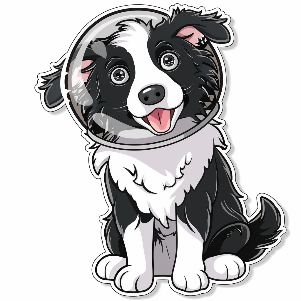 Sticker of a Border Collie Dog majestic Expressive surreal Vinyl Decal Sticker for Car, Laptop, Tumbler and more # F021929