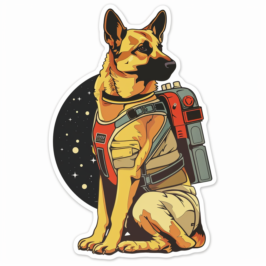 German Shepherd Dog astronaut Vinyl Decal Sticker for Car, Laptop, Tumbler and more # F011718