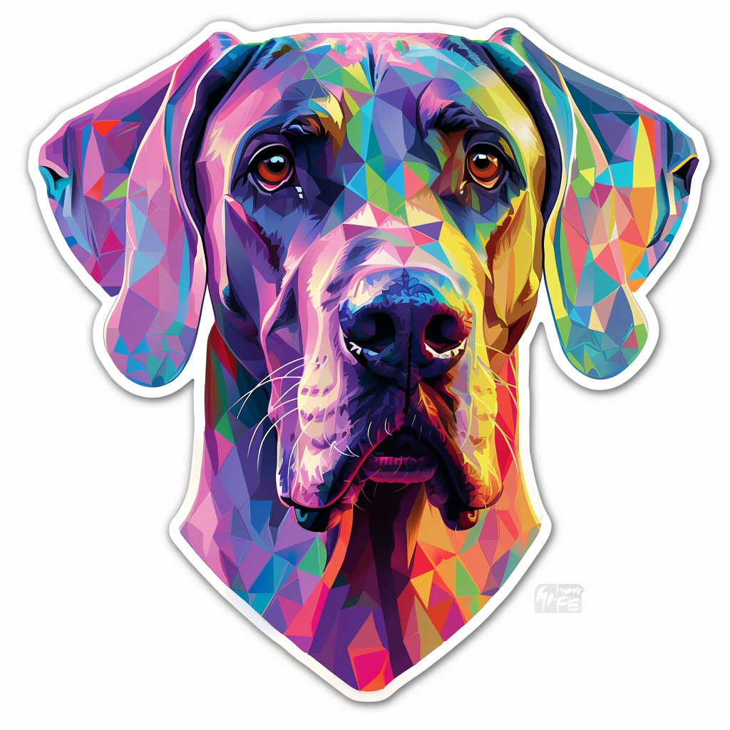 Great Dane Dog Expressive surreal Vinyl Decal Sticker for Car, Laptop, Tumbler and more # F022828