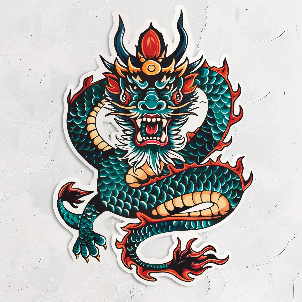 Dragon crowned majestic Expressive surreal Vinyl Decal Sticker for Car, Laptop, Tumbler and more # F018992