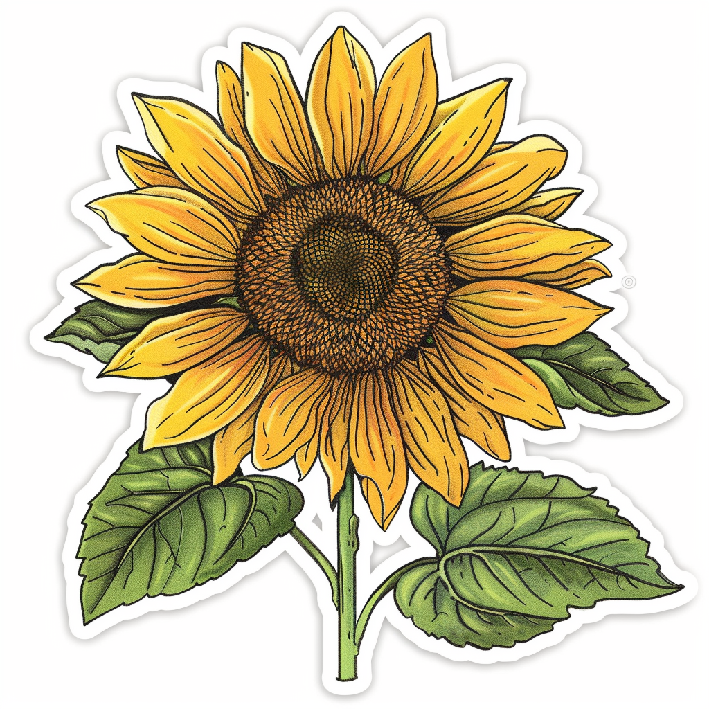 Sunflower flower majestic Expressive surreal Vinyl Decal Sticker for Car, Laptop, Tumbler and more # F022969