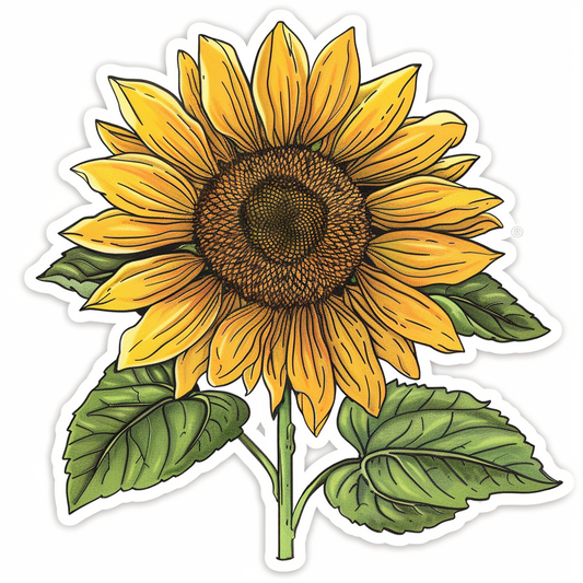 Sunflower flower majestic Expressive surreal Vinyl Decal Sticker for Car, Laptop, Tumbler and more # F022969