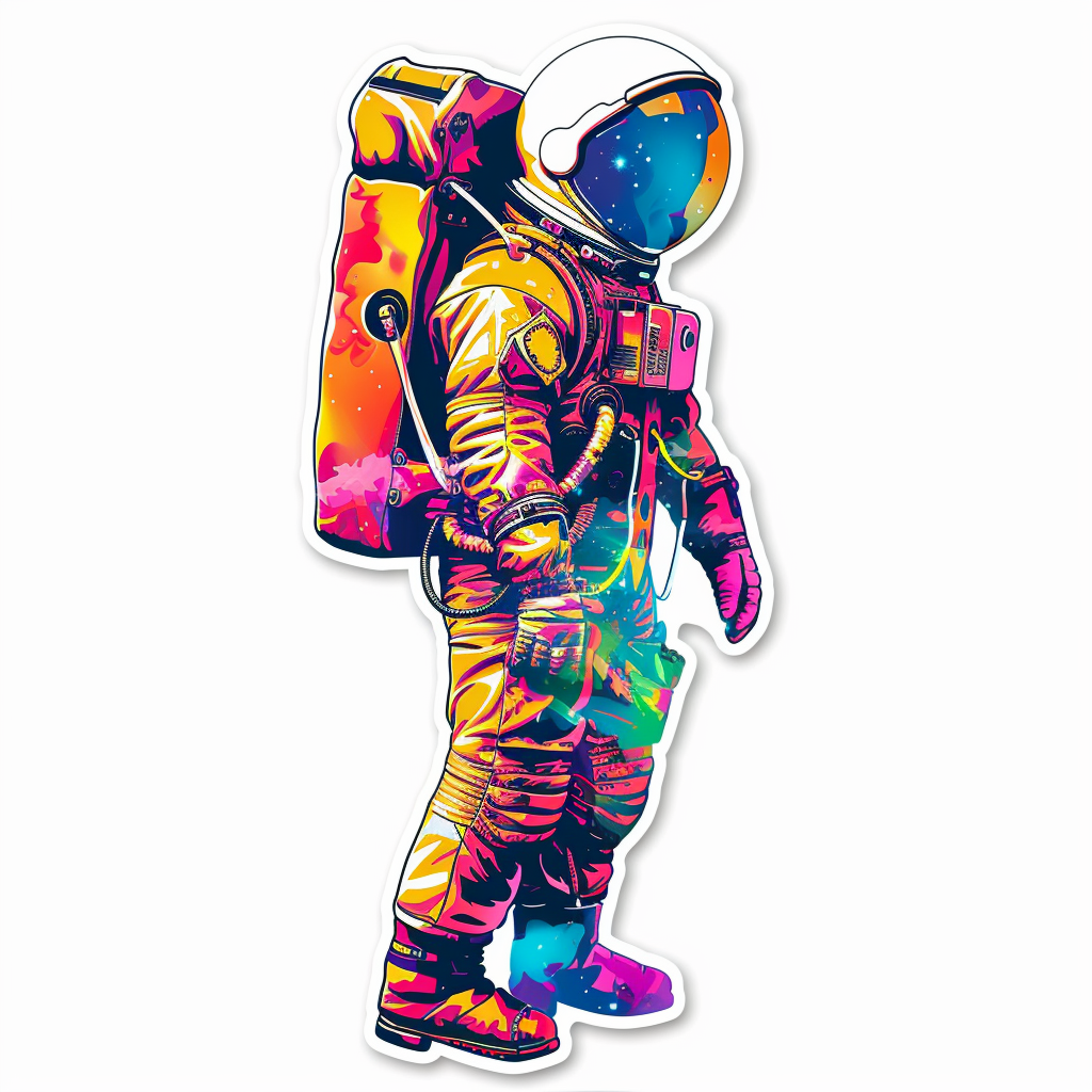 Astronaut majestic Expressive surreal Vinyl Decal Sticker for Car, Laptop, Tumbler and more # F016944