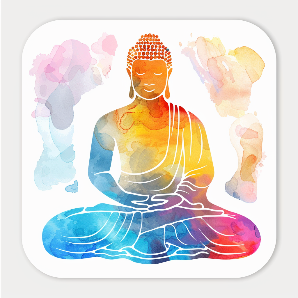 Sticker of a Buddha majestic Expressive surreal Vinyl Decal Sticker for Car, Laptop, Tumbler and more # F016893