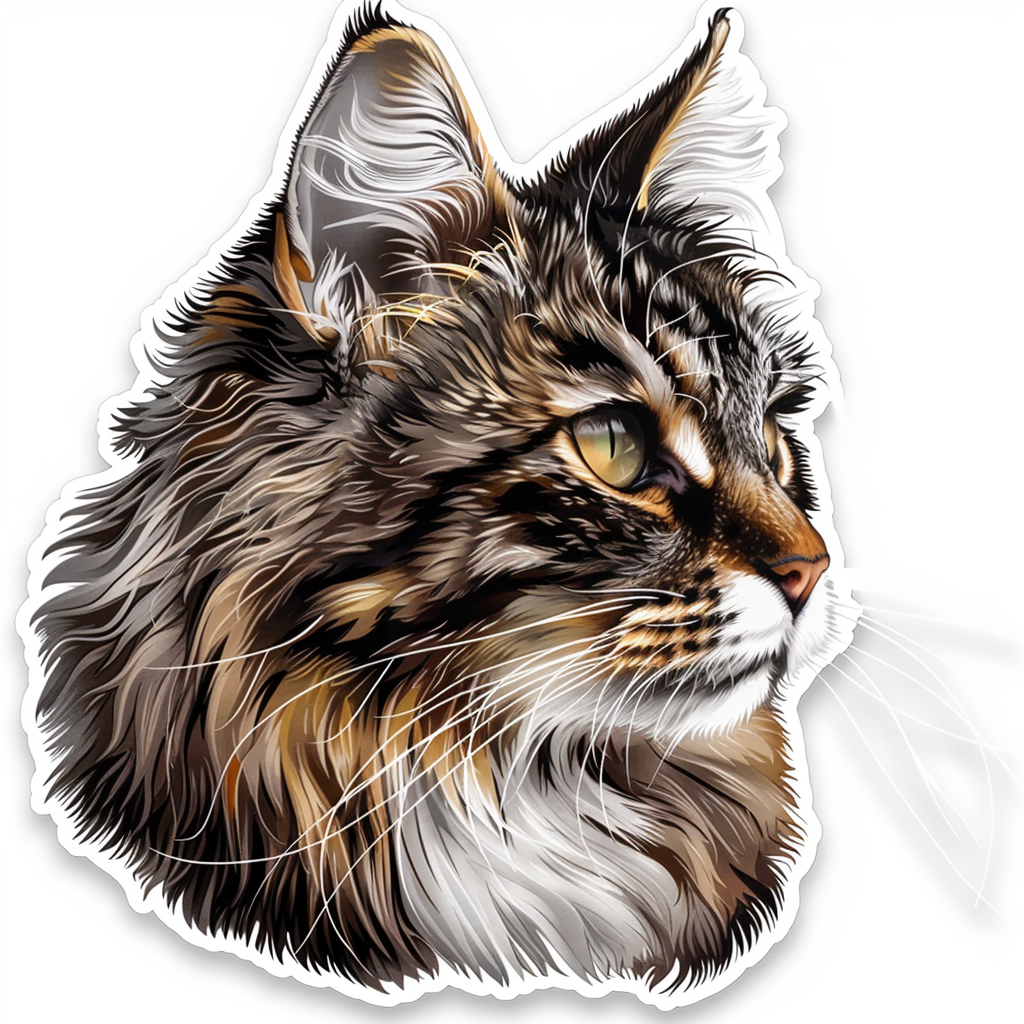 Maine Coon cat Vinyl Decal Sticker for Car, Laptop, Tumbler and more # F07618