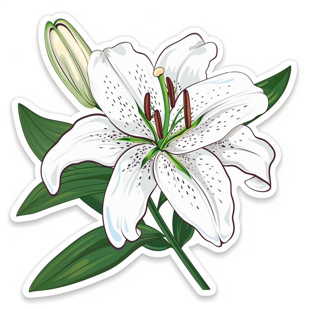 Lily flower majestic Expressive surreal Vinyl Decal Sticker for Car, Laptop, Tumbler and more # F023218