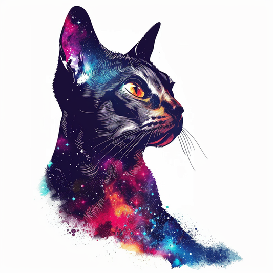 Abyssinian Cat astronaut majestic Expressive surreal Vinyl Decal Sticker for Car, Laptop, Tumbler and more # F021669-4" x 4"