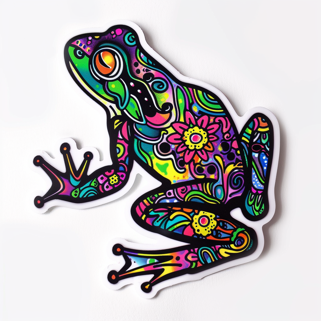Sticker of a Frog majestic Expressive surreal Vinyl Decal Sticker for Car, Laptop, Tumbler and more # F015817