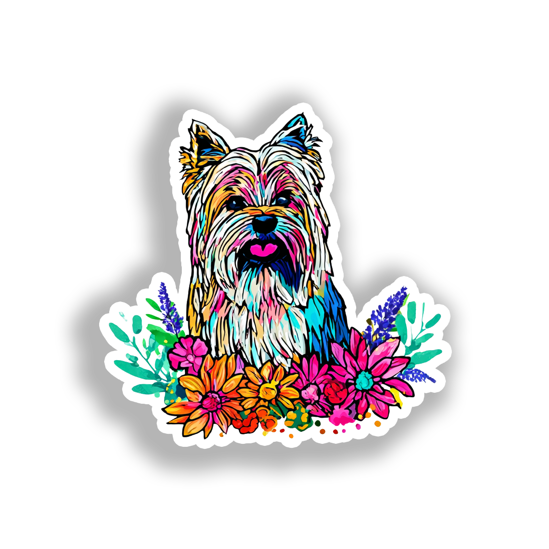 Yorkshire Terrier Dog Vinyl Decal Sticker for Car, Laptop, Tumbler and more # A017229-4" x 4"