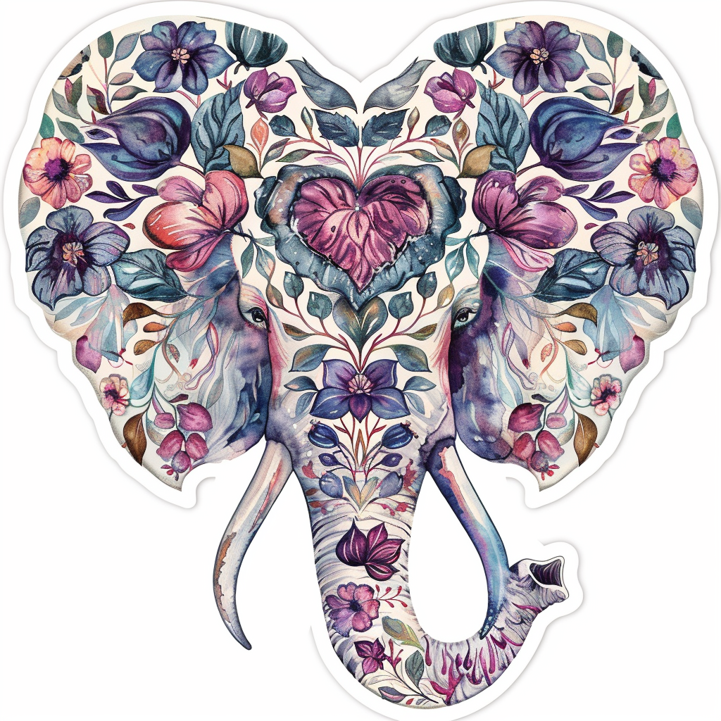 Elephant Expressive surreal Vinyl Decal Sticker for Car, Laptop, Tumbler and more # F022393